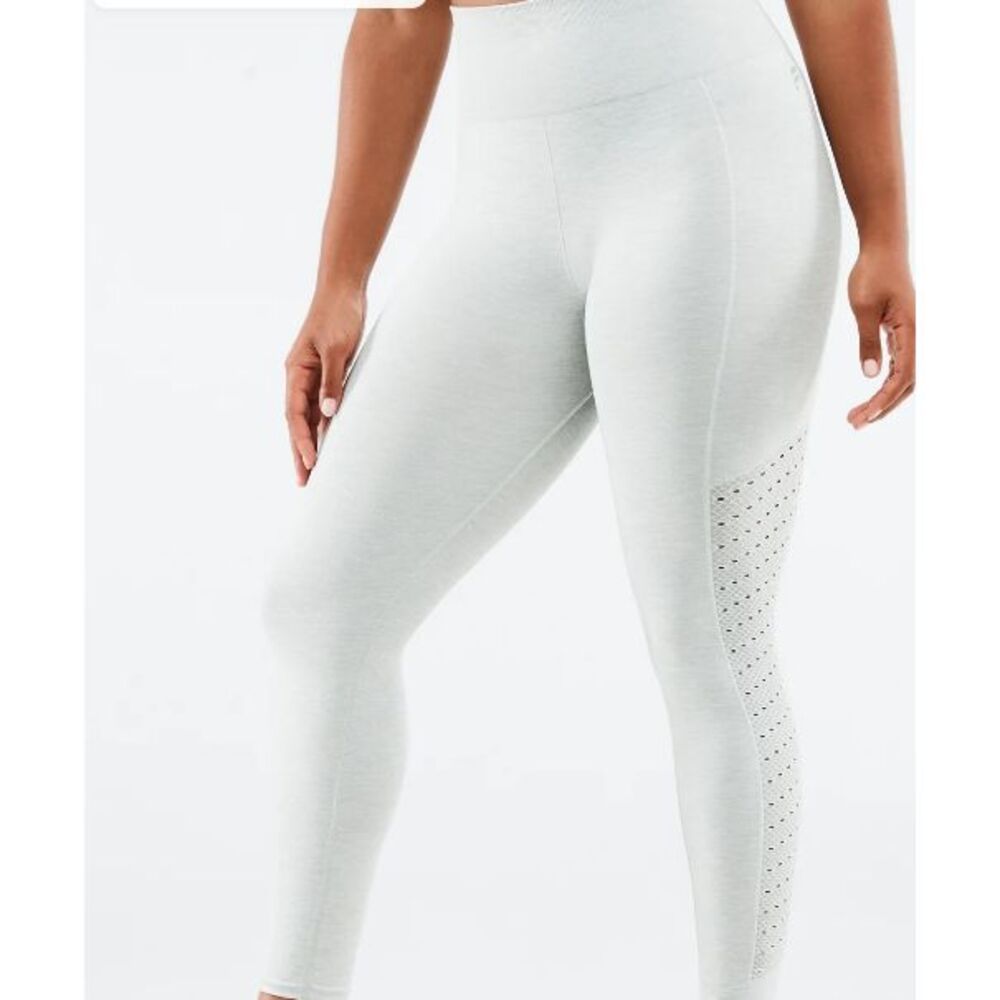 Fabletics Sync Seamless‎ High-Waisted 7/8 Legging Light Gray Heather Sz XL